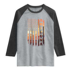 Patriotic Arizona Flag Sunset Graphic Raglan Shirt American Flag Southwest Desert Saguaro Cactus State Pride Souvenir