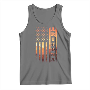 Patriotic Arizona Flag Sunset Graphic Tank Top American Flag Southwest Desert Saguaro Cactus State Pride Souvenir