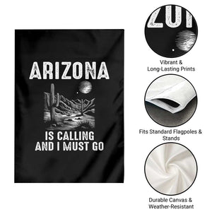 Retro Arizona Is Calling And I Must Go Graphic Garden Flag Outdoor Desert Cactus Mountain Travel Souvenir