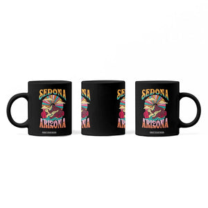 Vintage Retro Sedona Arizona Graphic Coffee Mug Psychedelic Red Rock Mountain Sunset Travel Souvenir