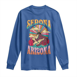 Vintage Retro Sedona Arizona Graphic Long Sleeve Shirt Psychedelic Red Rock Mountain Sunset Travel Souvenir
