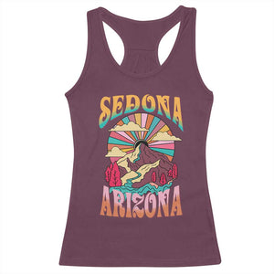 Vintage Retro Sedona Arizona Graphic Racerback Tank Top Psychedelic Red Rock Mountain Sunset Travel Souvenir