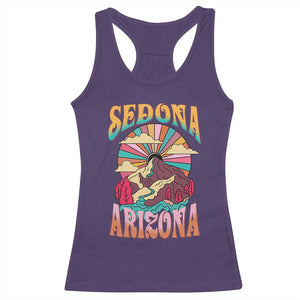 Vintage Retro Sedona Arizona Graphic Racerback Tank Top Psychedelic Red Rock Mountain Sunset Travel Souvenir