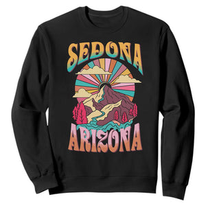 Vintage Retro Sedona Arizona Graphic Sweatshirt Psychedelic Red Rock Mountain Sunset Travel Souvenir