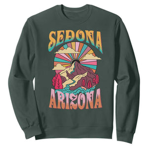 Vintage Retro Sedona Arizona Graphic Sweatshirt Psychedelic Red Rock Mountain Sunset Travel Souvenir
