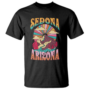 Vintage Retro Sedona Arizona Graphic T Shirt Psychedelic Red Rock Mountain Sunset Travel Souvenir