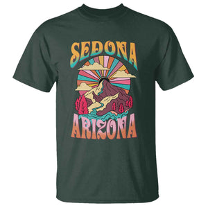Vintage Retro Sedona Arizona Graphic T Shirt Psychedelic Red Rock Mountain Sunset Travel Souvenir