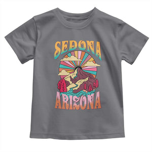 Vintage Retro Sedona Arizona Graphic Toddler T Shirt Psychedelic Red Rock Mountain Sunset Travel Souvenir