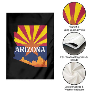 Arizona State Flag Map Graphic Garden Flag Southwest Sunburst Cactus State Pride Souvenir