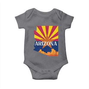 Arizona State Flag Map Graphic Baby Onesie Southwest Sunburst Cactus State Pride Souvenir