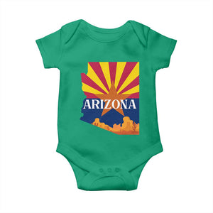 Arizona State Flag Map Graphic Baby Onesie Southwest Sunburst Cactus State Pride Souvenir