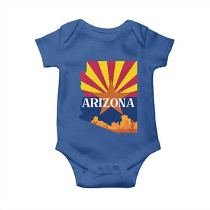 Arizona State Flag Map Graphic Baby Onesie Southwest Sunburst Cactus State Pride Souvenir