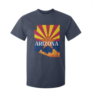 Arizona State Flag Map Graphic T Shirt For Kid Southwest Sunburst Cactus State Pride Souvenir