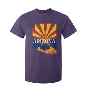 Arizona State Flag Map Graphic T Shirt For Kid Southwest Sunburst Cactus State Pride Souvenir