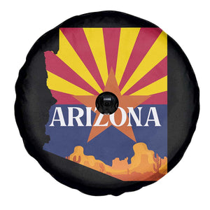 Arizona State Flag Map Graphic Spare Tire Cover Southwest Sunburst Cactus State Pride Souvenir