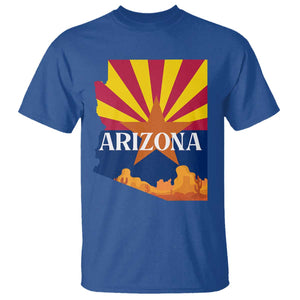 Arizona State Flag Map Graphic T Shirt Southwest Sunburst Cactus State Pride Souvenir