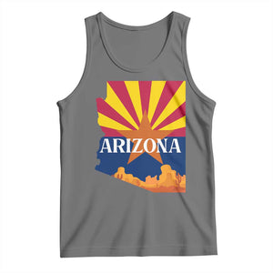 Arizona State Flag Map Graphic Tank Top Southwest Sunburst Cactus State Pride Souvenir