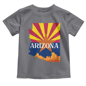 Arizona State Flag Map Graphic Toddler T Shirt Southwest Sunburst Cactus State Pride Souvenir