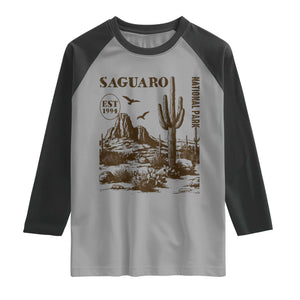 Vintage Saguaro National Park Est 1994 Graphic Raglan Shirt Retro Arizona Desert Mountain Hiking Souvenir