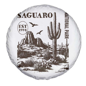 Vintage Saguaro National Park Est 1994 Graphic Spare Tire Cover Retro Arizona Desert Mountain Hiking Souvenir