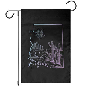 Glowing Arizona State Map Outline Graphic Garden Flag Neon Gradient Cactus Desert Travel Souvenir