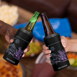 Glowing Arizona State Map Outline Graphic 4 in 1 Can Cooler Tumbler Neon Gradient Cactus Desert Travel Souvenir