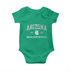 Vintage Distressed Arizona Grand Canyon State Graphic Baby Onesie Retro 1912 Varsity Map Souvenir