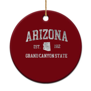 Vintage Distressed Arizona Grand Canyon State Graphic Ceramic Ornament Retro 1912 Varsity Map Souvenir