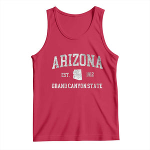 Vintage Distressed Arizona Grand Canyon State Graphic Tank Top Retro 1912 Varsity Map Souvenir