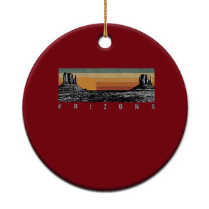 Retro Arizona Sunset Monument Valley Graphic Ceramic Ornament Panoramic Desert Red Rocks Landscape Souvenir