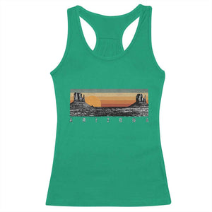 Retro Arizona Sunset Monument Valley Graphic Racerback Tank Top Panoramic Desert Red Rocks Landscape Souvenir