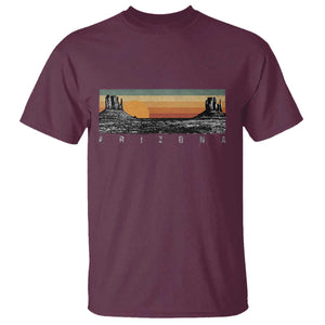 Retro Arizona Sunset Monument Valley Graphic T Shirt Panoramic Desert Red Rocks Landscape Souvenir