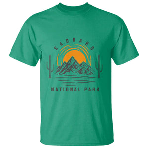 Retro Saguaro National Park Sunset Graphic T Shirt Vintage Arizona Desert Mountain Badge Souvenir