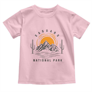 Retro Saguaro National Park Sunset Graphic Toddler T Shirt Vintage Arizona Desert Mountain Badge Souvenir