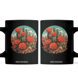 Beautiful Blooming Cactus Flower Arizona Graphic Coffee Mug Vintage Desert Botanical Floral Nature Souvenir
