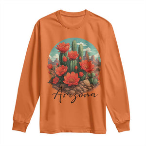 Beautiful Blooming Cactus Flower Arizona Graphic Long Sleeve Shirt Vintage Desert Botanical Floral Nature Souvenir