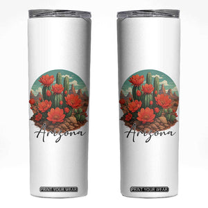 Beautiful Blooming Cactus Flower Arizona Graphic Skinny Tumbler Vintage Desert Botanical Floral Nature Souvenir