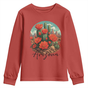 Beautiful Blooming Cactus Flower Arizona Graphic Youth Sweatshirt Vintage Desert Botanical Floral Nature Souvenir