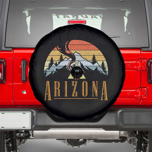 Vintage Arizona Camping Mountain Graphic Spare Tire Cover Retro Sunset Wilderness Outdoor Adventure Souvenir