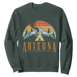 Vintage Arizona Camping Mountain Graphic Sweatshirt Retro Sunset Wilderness Outdoor Adventure Souvenir