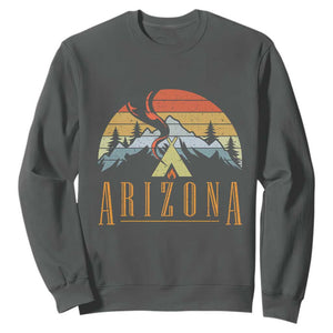 Vintage Arizona Camping Mountain Graphic Sweatshirt Retro Sunset Wilderness Outdoor Adventure Souvenir