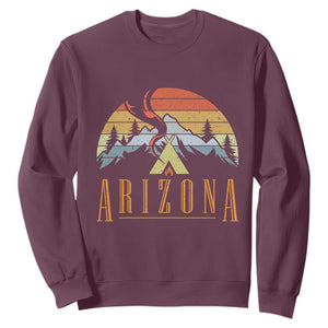Vintage Arizona Camping Mountain Graphic Sweatshirt Retro Sunset Wilderness Outdoor Adventure Souvenir