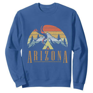 Vintage Arizona Camping Mountain Graphic Sweatshirt Retro Sunset Wilderness Outdoor Adventure Souvenir
