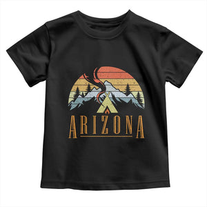 Vintage Arizona Camping Mountain Graphic Toddler T Shirt Retro Sunset Wilderness Outdoor Adventure Souvenir