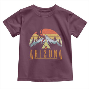 Vintage Arizona Camping Mountain Graphic Toddler T Shirt Retro Sunset Wilderness Outdoor Adventure Souvenir