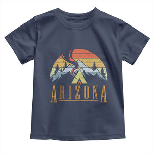Vintage Arizona Camping Mountain Graphic Toddler T Shirt Retro Sunset Wilderness Outdoor Adventure Souvenir