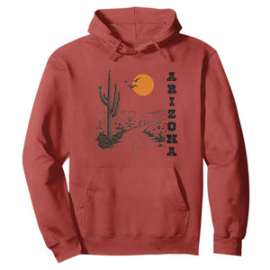 Retro Arizona Desert Road Sunset Graphic Hoodie Vintage Southwest Saguaro Cactus Travel Souvenir