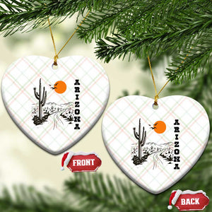Retro Arizona Desert Road Sunset Graphic Ceramic Ornament Vintage Southwest Saguaro Cactus Travel Souvenir