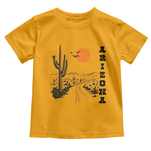 Retro Arizona Desert Road Sunset Graphic Toddler T Shirt Vintage Southwest Saguaro Cactus Travel Souvenir