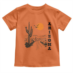 Retro Arizona Desert Road Sunset Graphic Toddler T Shirt Vintage Southwest Saguaro Cactus Travel Souvenir